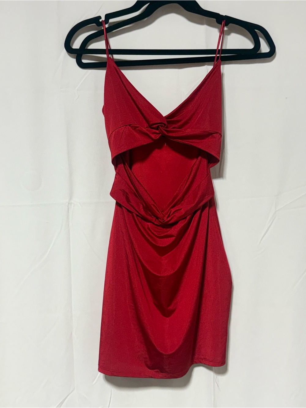 Windsor Red Knot-Front Mini Dress